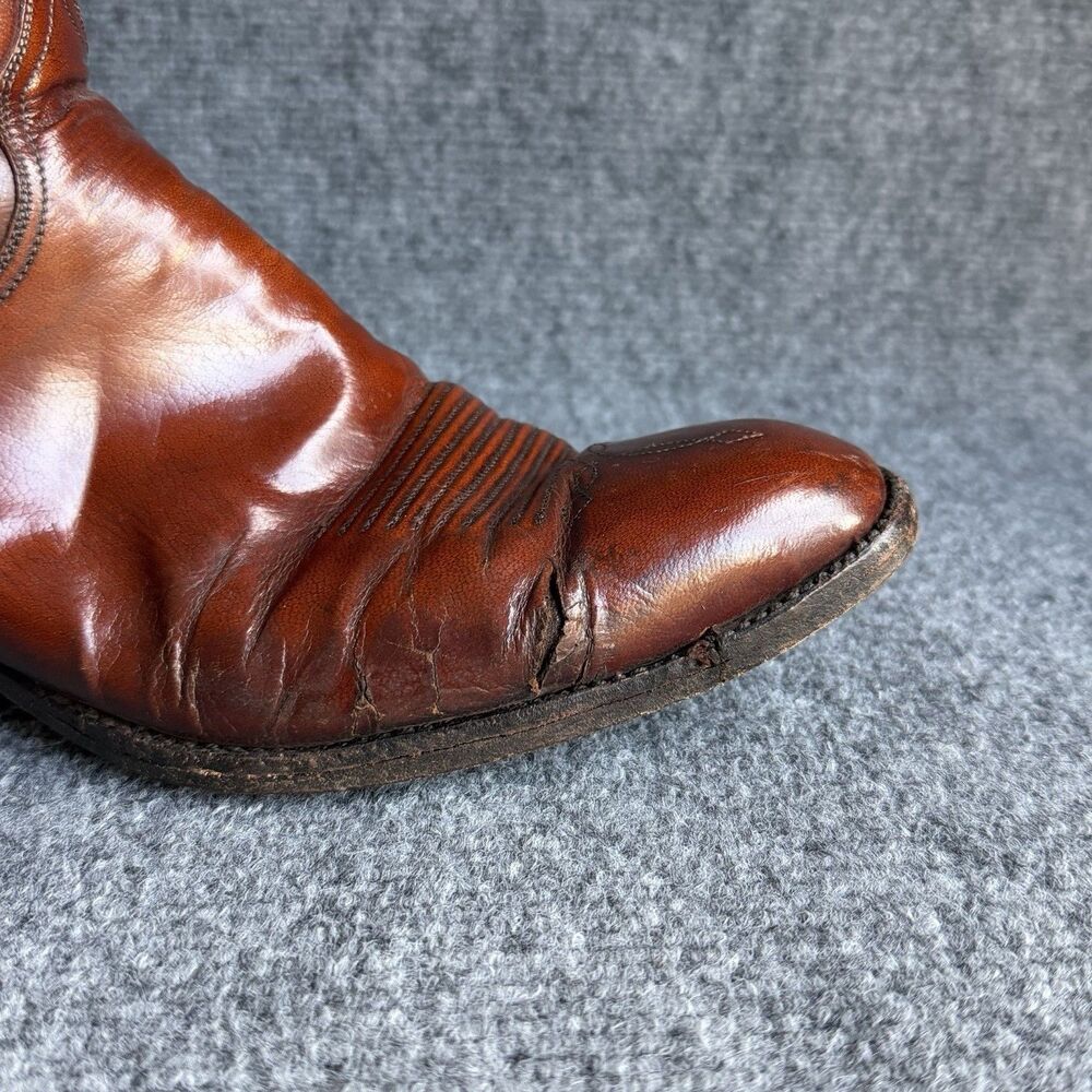 Vintage Lucchese L6609 Brown Leather Cowboy Western Boots Men’s 11 D USA - Picture 15 of 16
